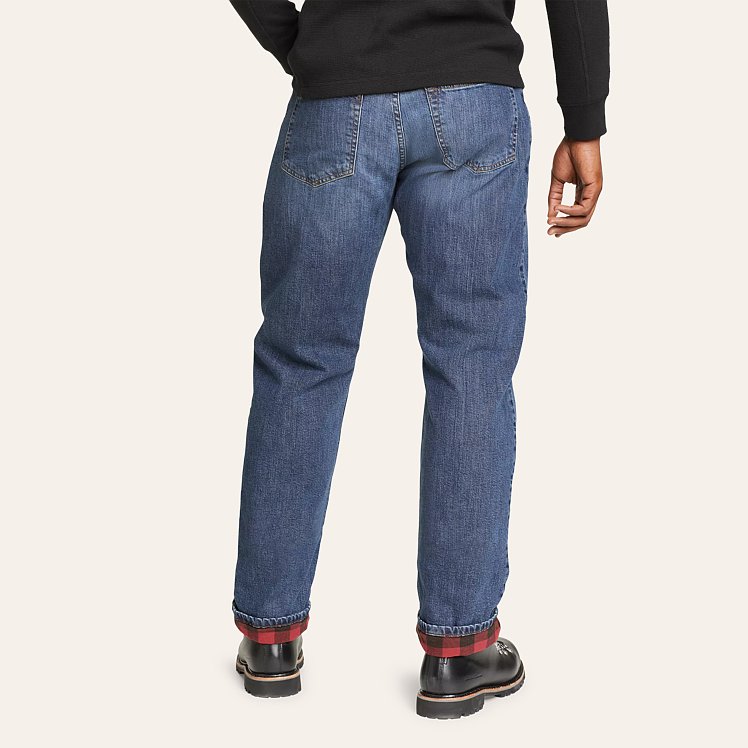 Eddie Bauer Men's Flannel Lined Jeans hot Straight Leg