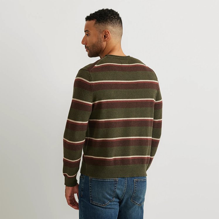 Men's Signature Roll Neck Sweater - Stripe