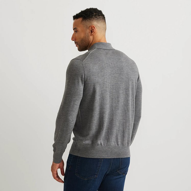Men's Signature Merino Wool Polo Sweater