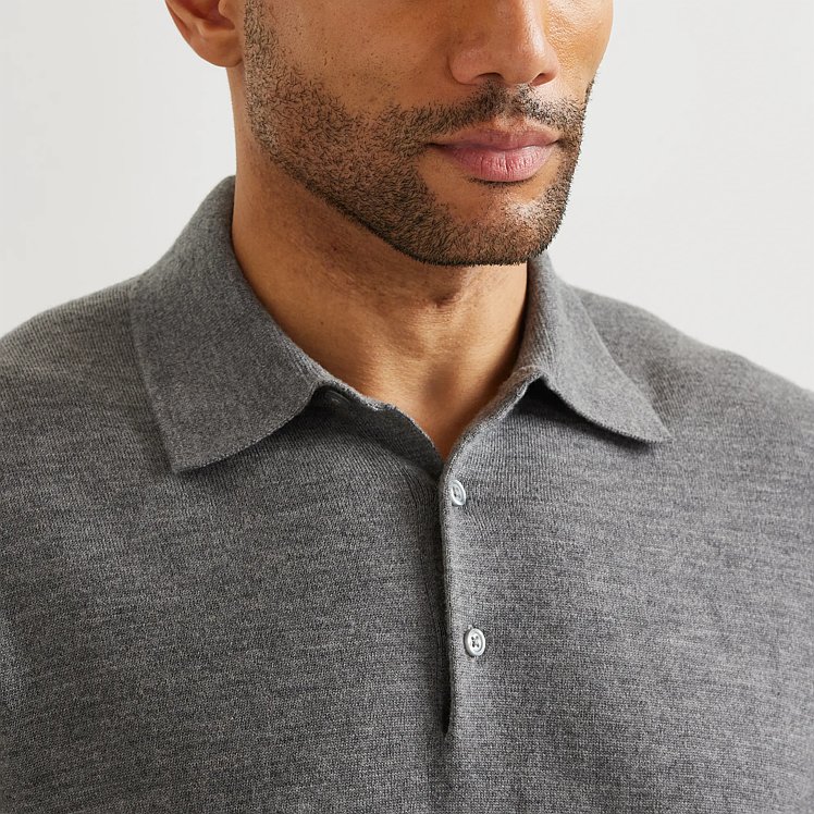 Men's Signature Merino Wool Polo Sweater