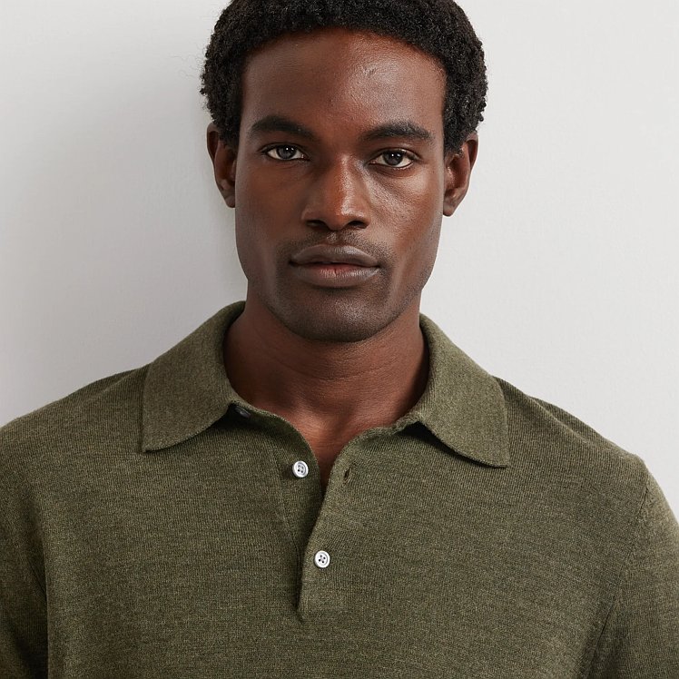 Men's Signature Merino Wool Polo Sweater