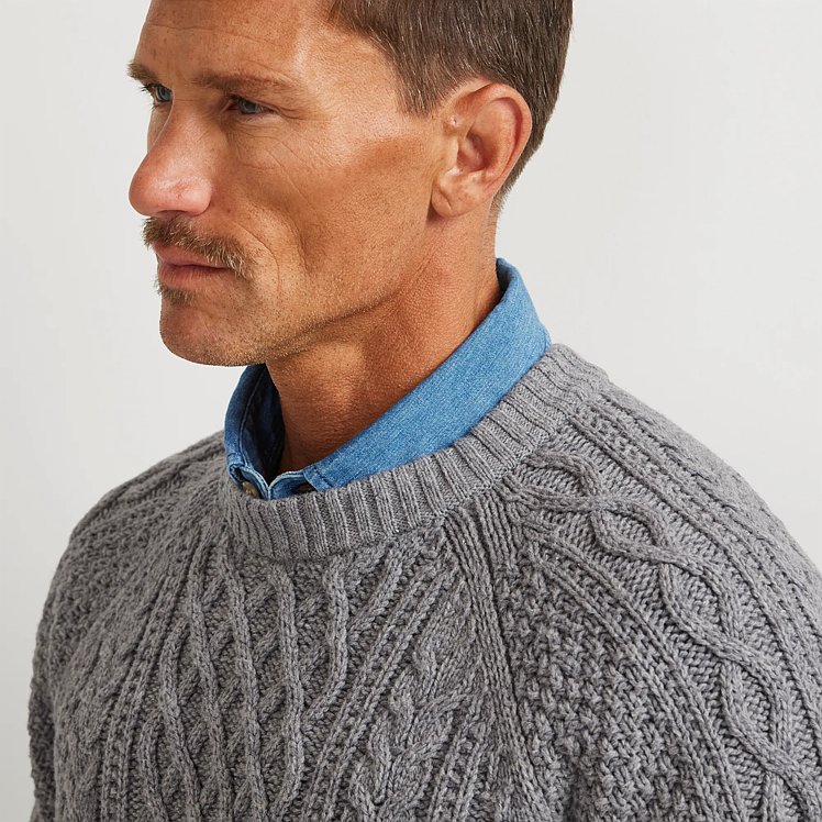 Men's Premium Heritage Cable Crew Sweater