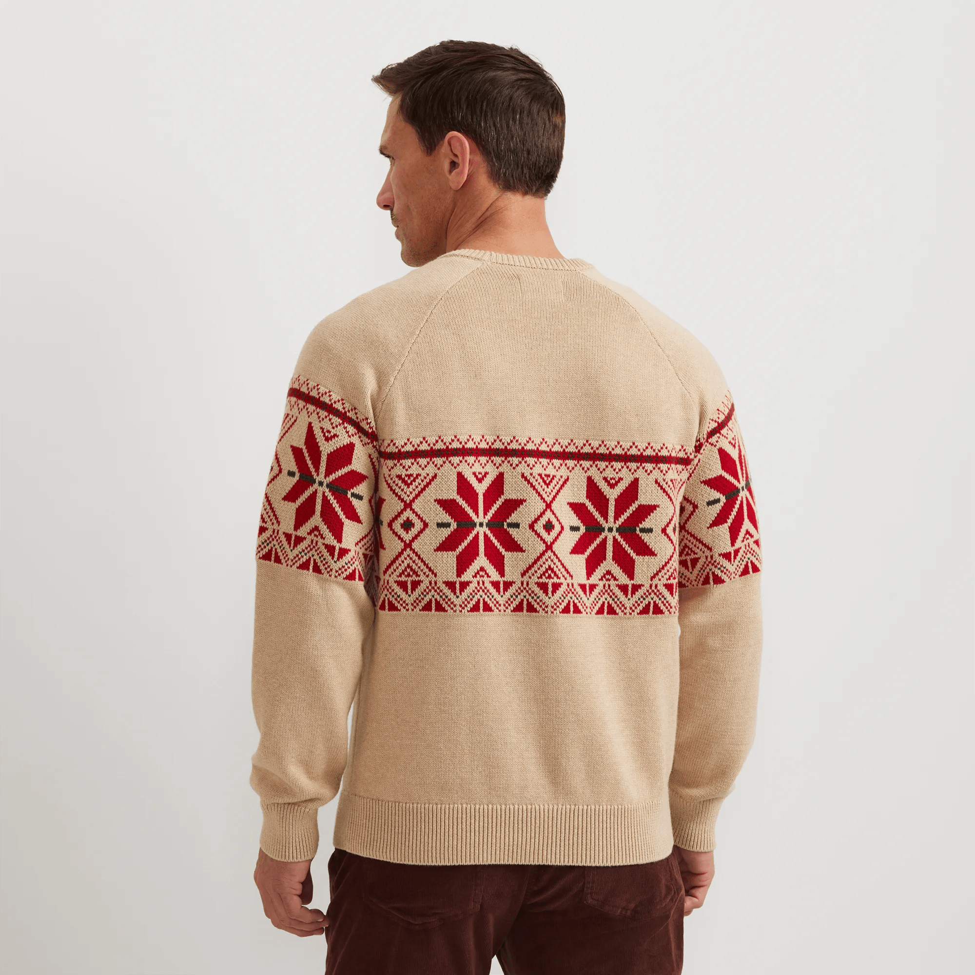 Classic Fair Isle Crewneck Sweater - Snowflake Stripe