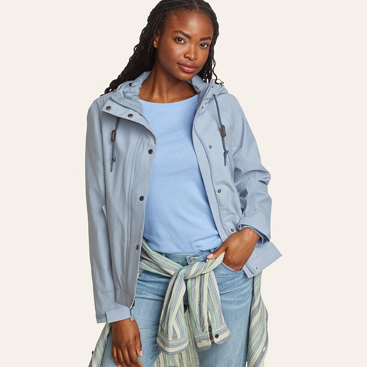 Light blue raincoat womens clearance