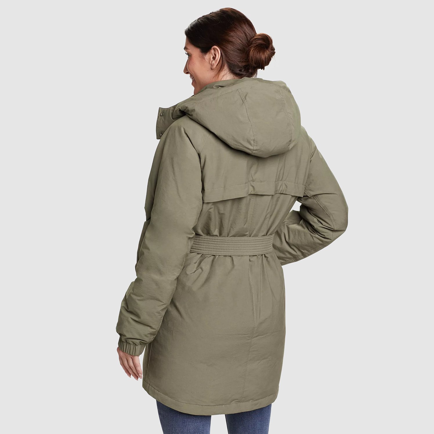 Belted parka jacket best sale