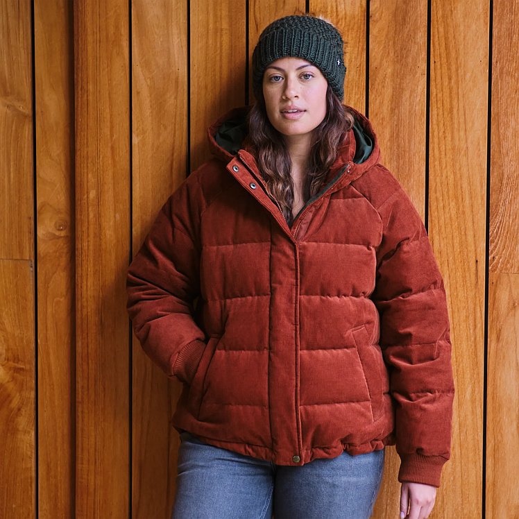 Corduroy puffy jacket best sale