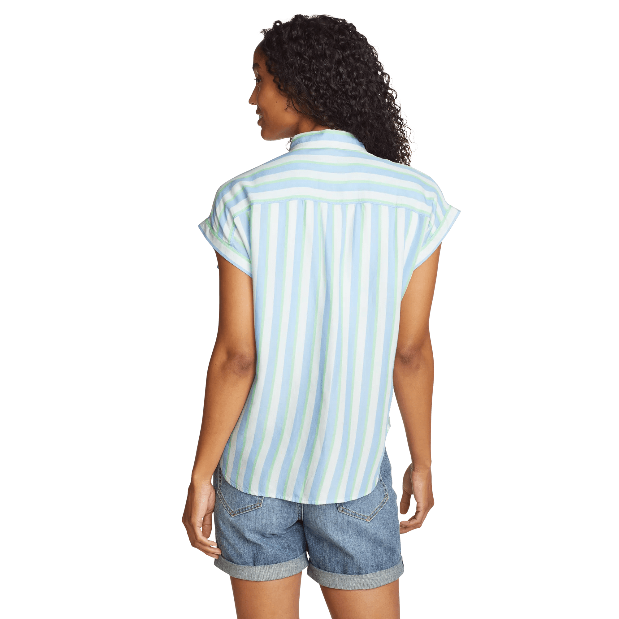 Tranquil Short-Sleeve Shirred Shirt - Pattern