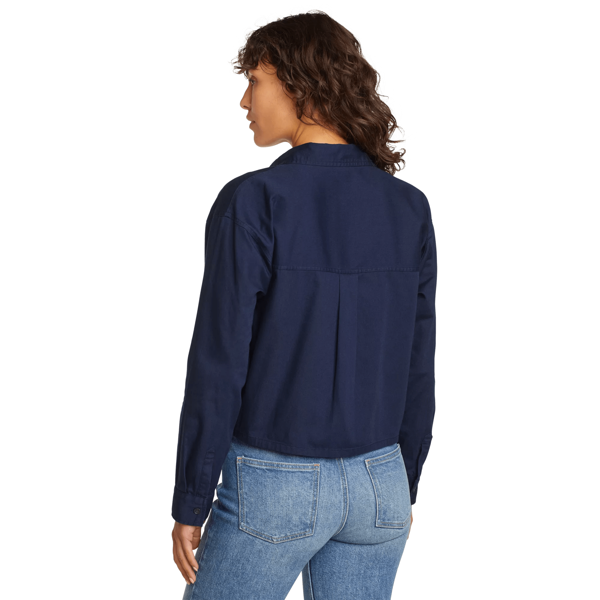 Everyday Cotton Cropped Long-Sleeve Shirt