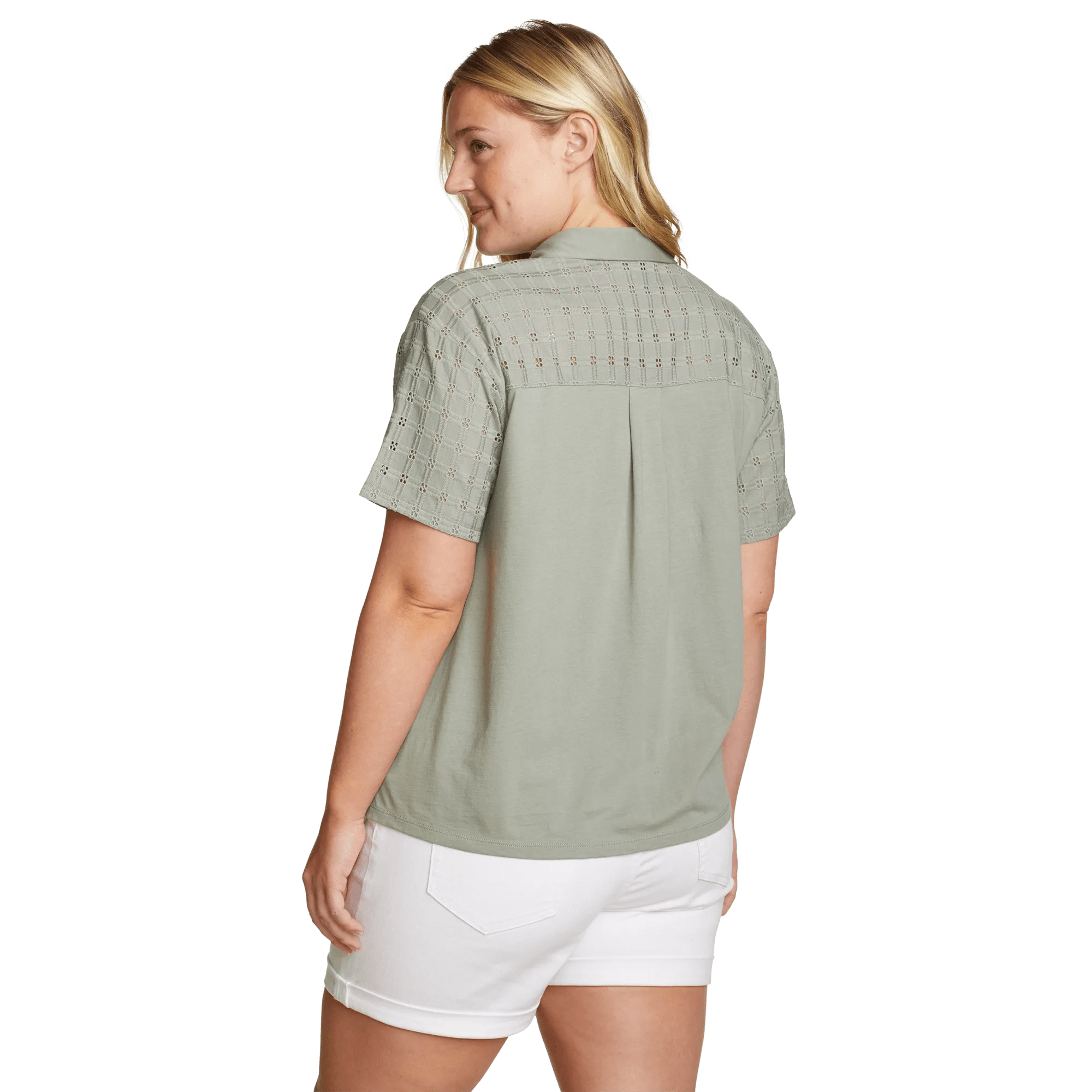 Idyllic Lace Button-Down Shirt