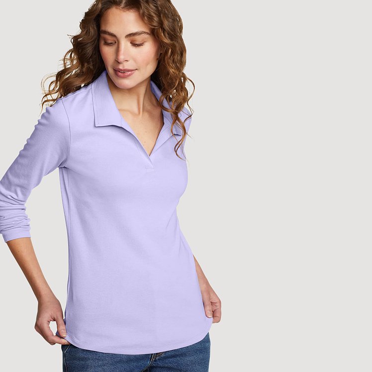 Women's Favorite Long-Sleeve Collared T-Shirt