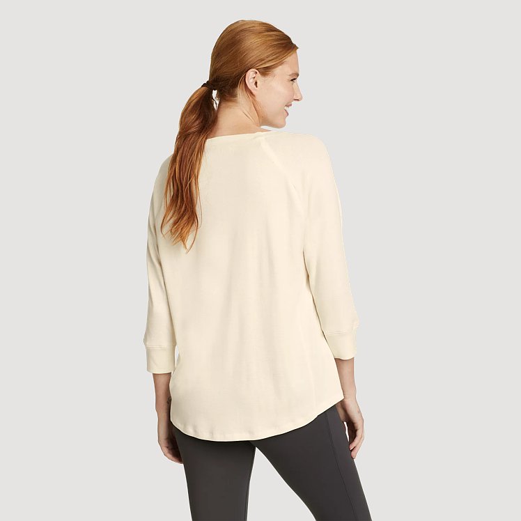 売れ筋商品|||エレントレイシー カットソー トップス レディース Women's Dolman Sleeve Top Pink multistripe Women's Favorite 3/4-sleeve Dolman T-shirt | Eddie Bauer