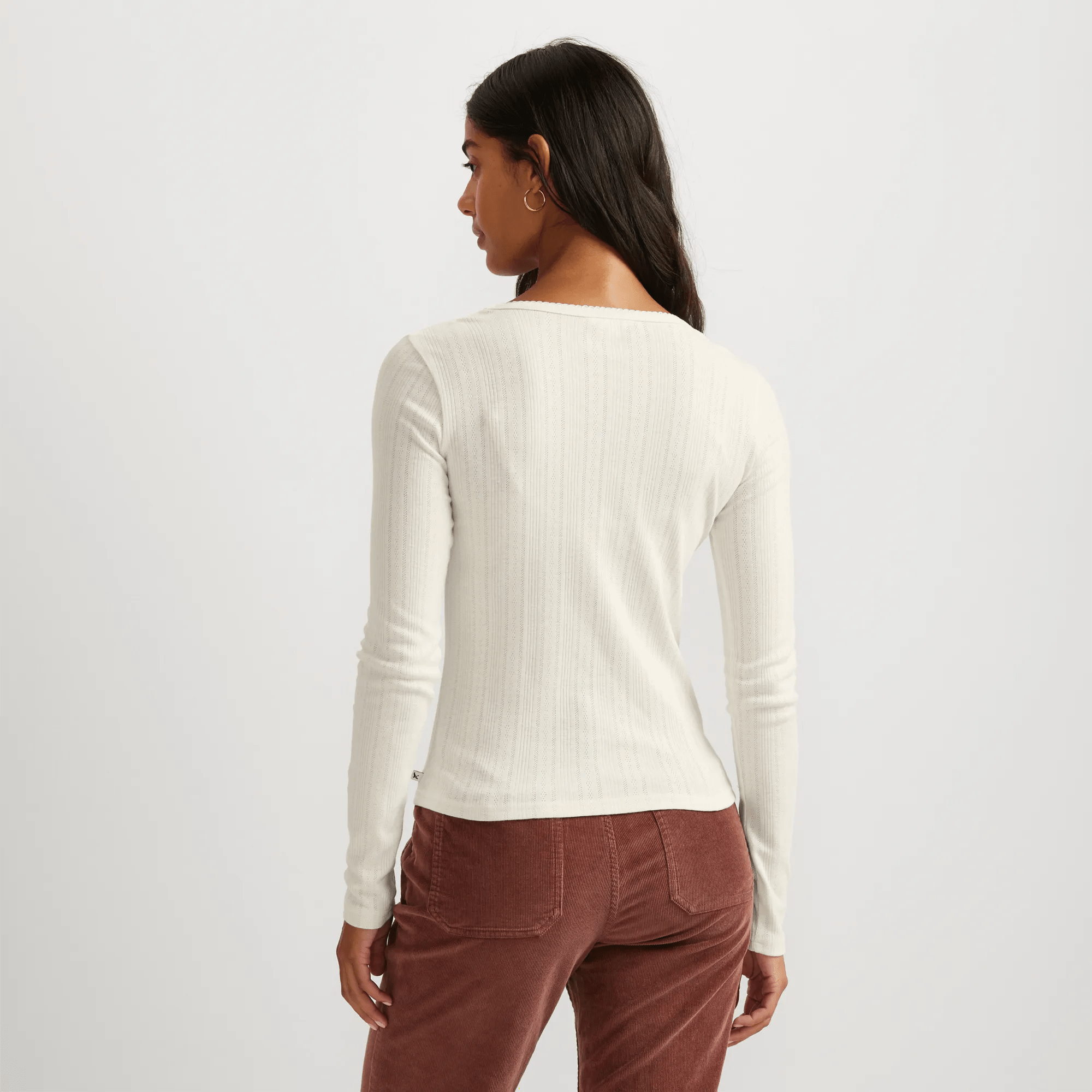 Perfect Pointelle Long-Sleeve Shirt