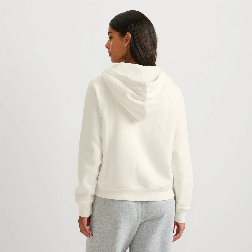 Women's Vintage Soft Faux Shearling Lined Full-Zip Hoodie