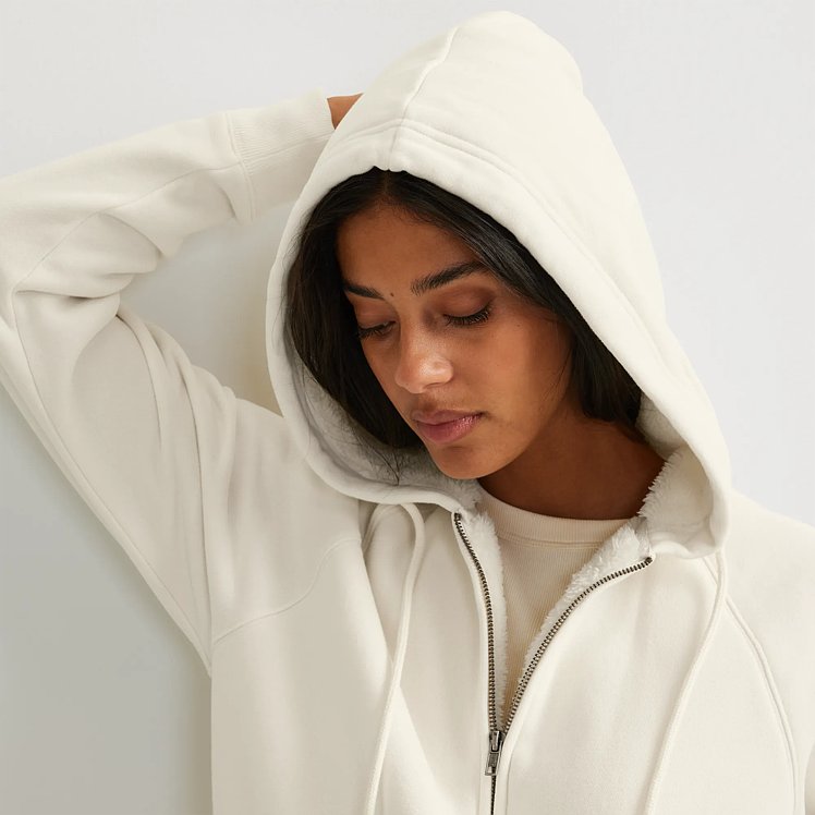 Women's Vintage Soft Faux Shearling-lined Full-zip Hoodie | Eddie