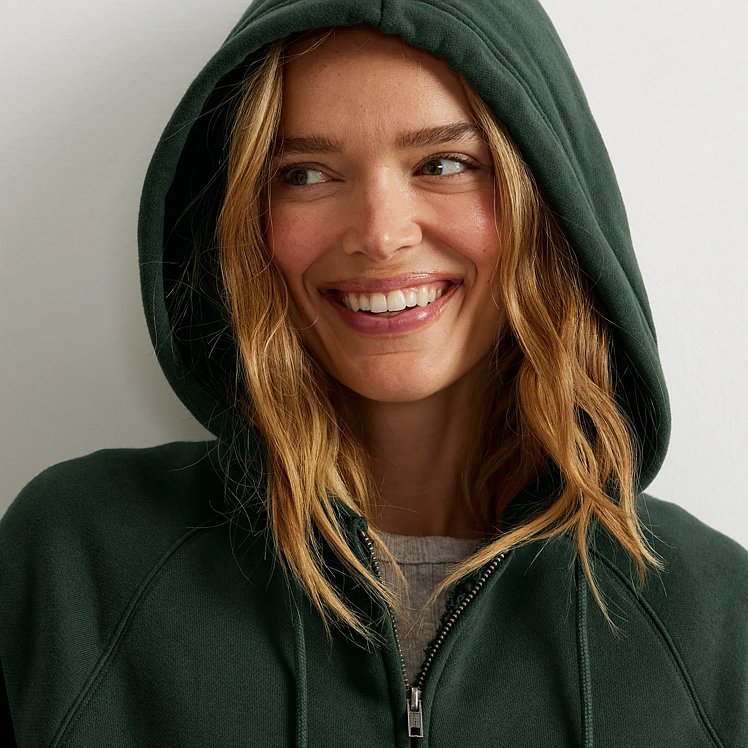 Women's Vintage Soft Faux Shearling Lined Full-Zip Hoodie