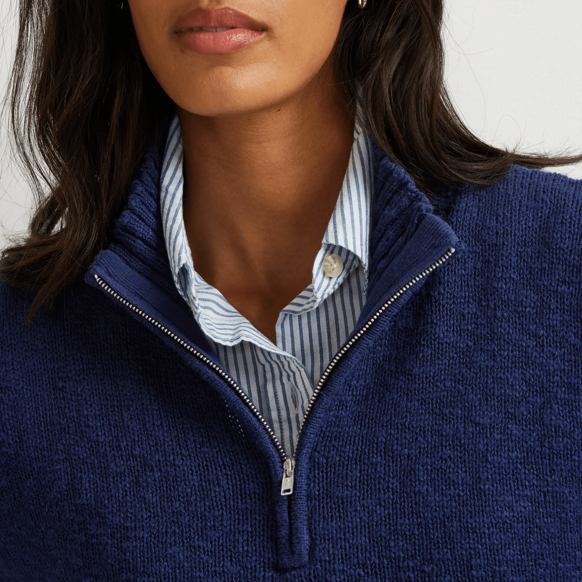 Striped 1/4-Zip Sweater