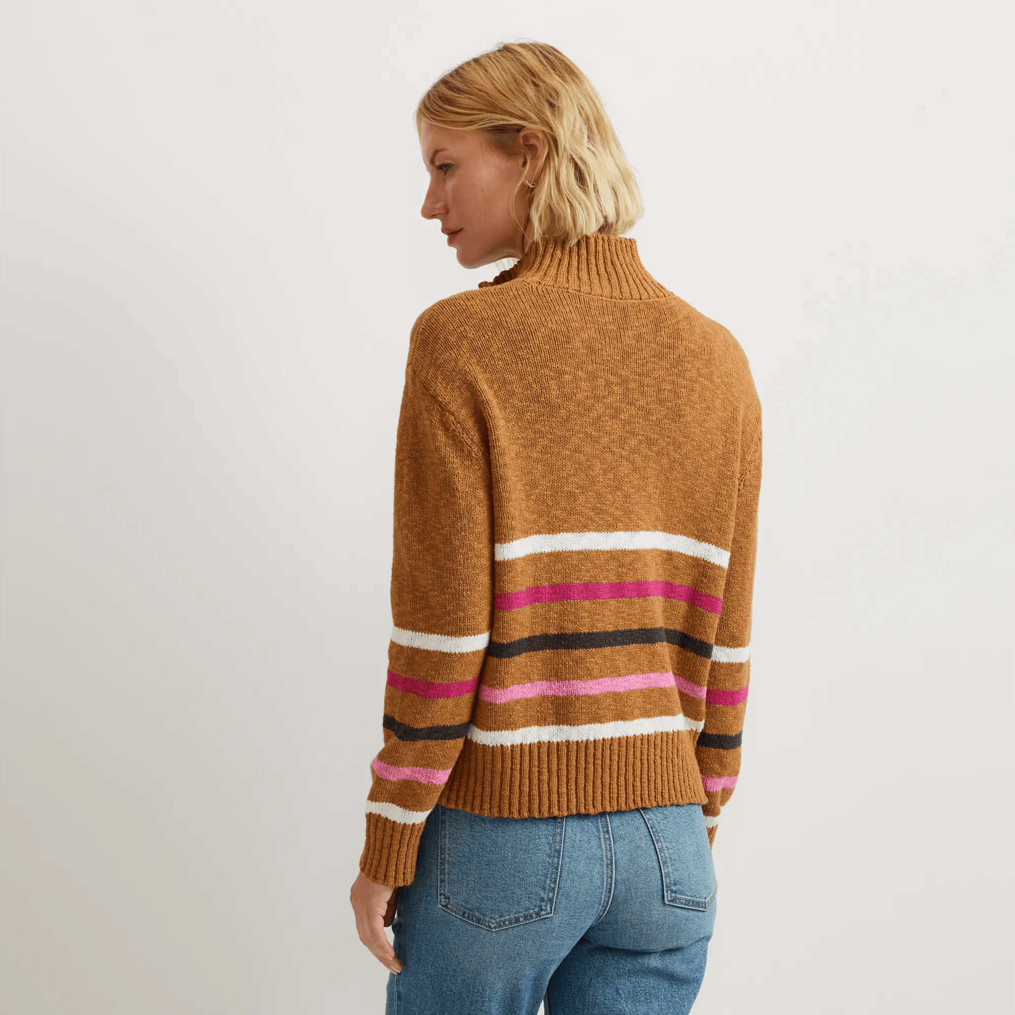 Striped 1/4-Zip Sweater
