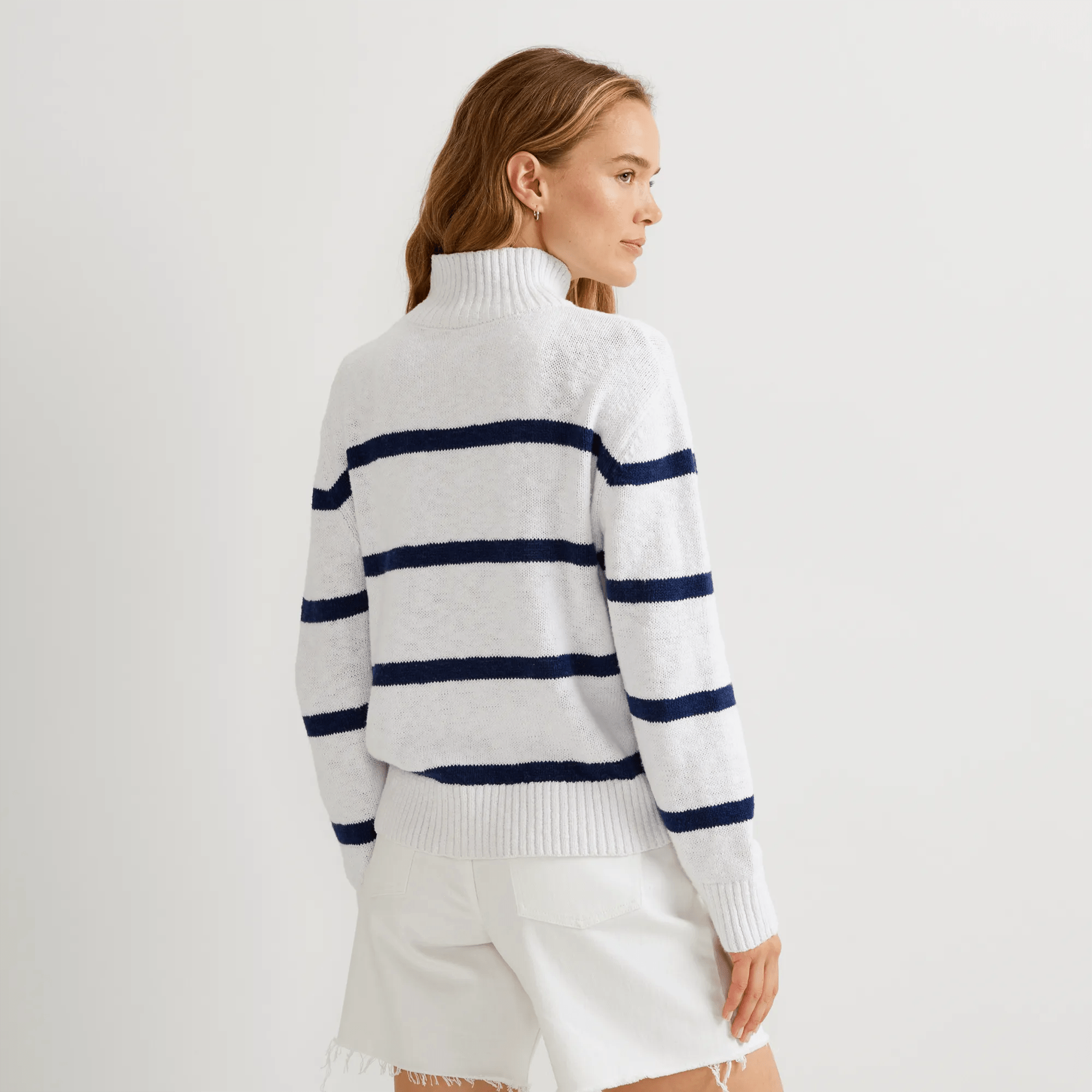 Striped 1/4-Zip Sweater