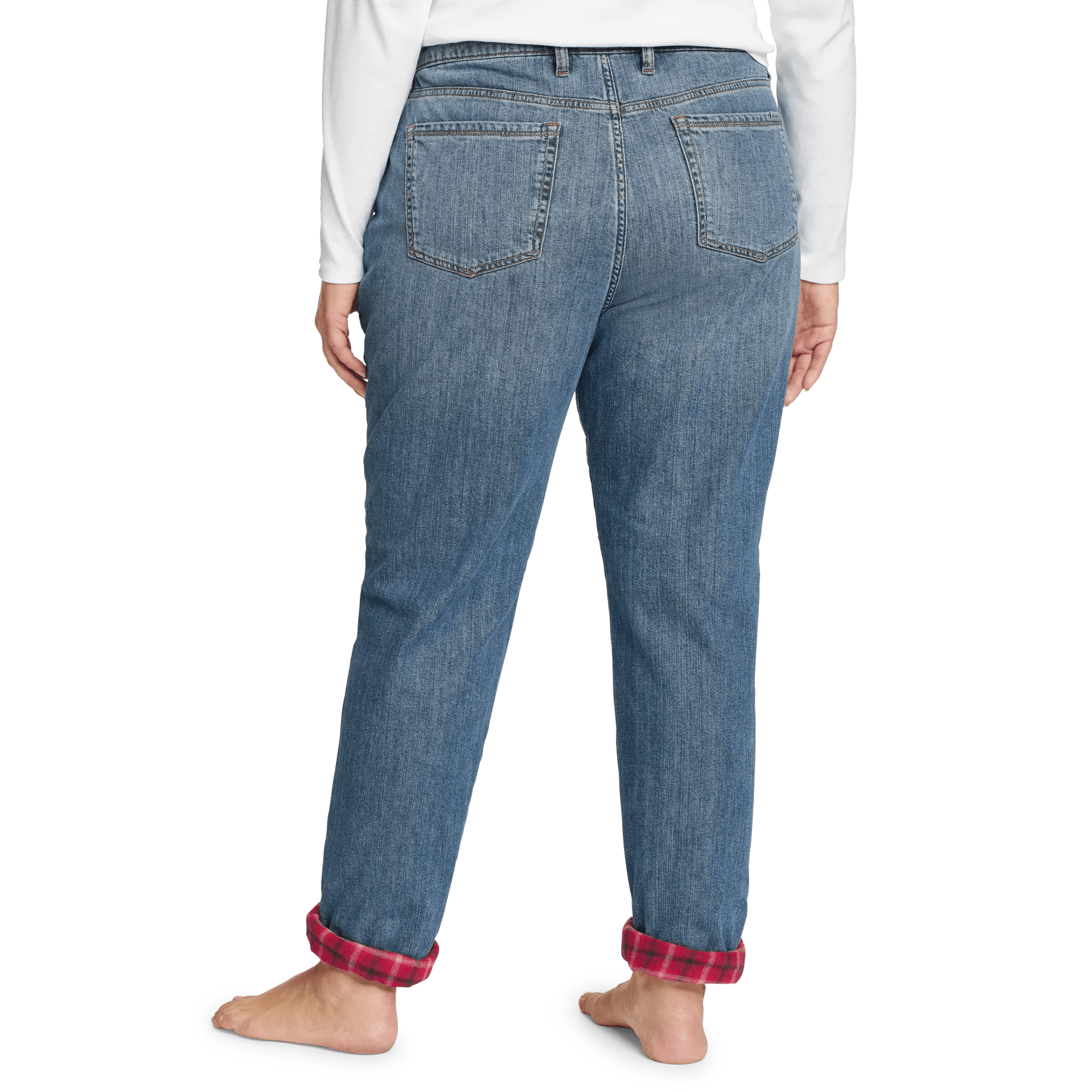 Boyfriend Flannel-Lined Jeans