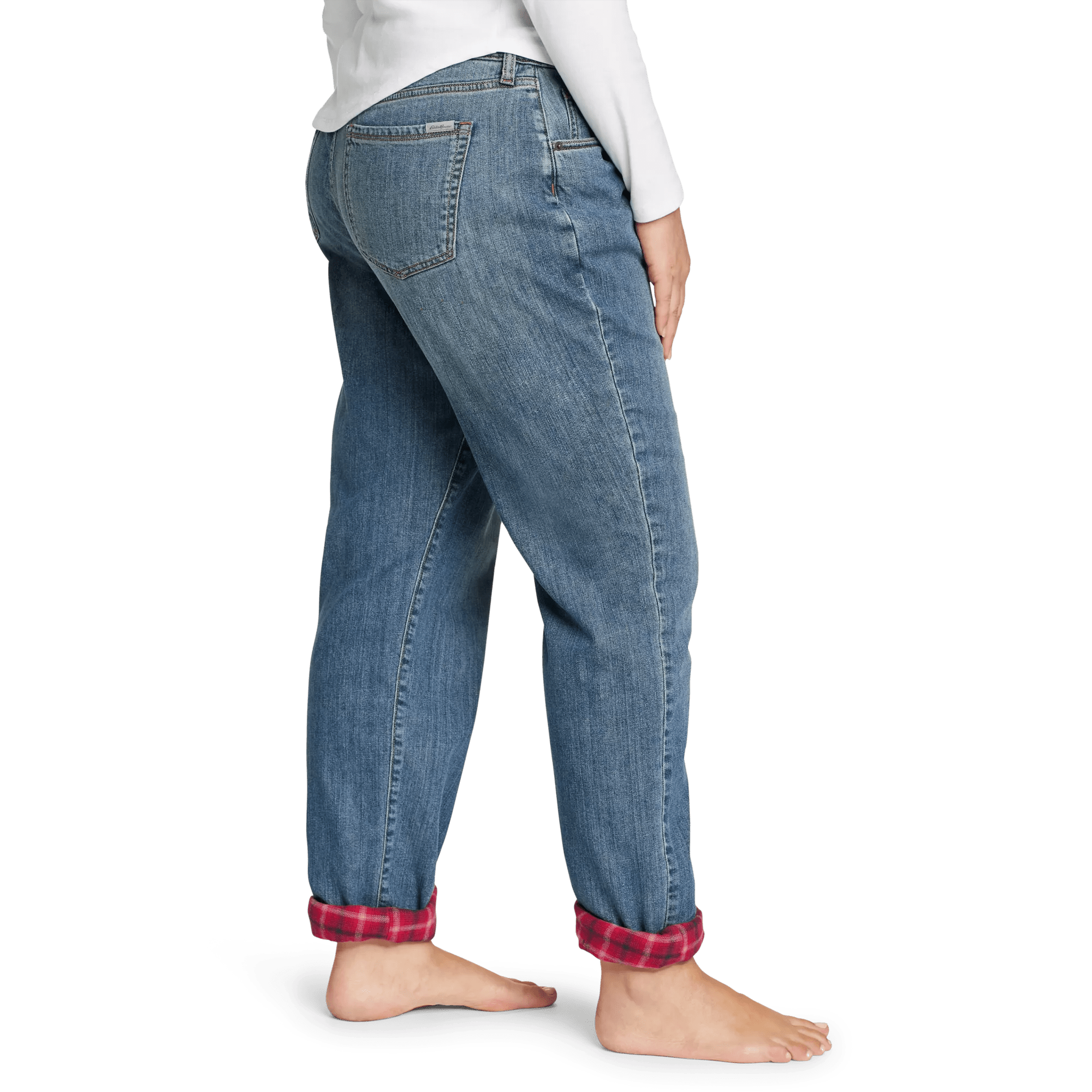 Boyfriend Flannel-Lined Jeans