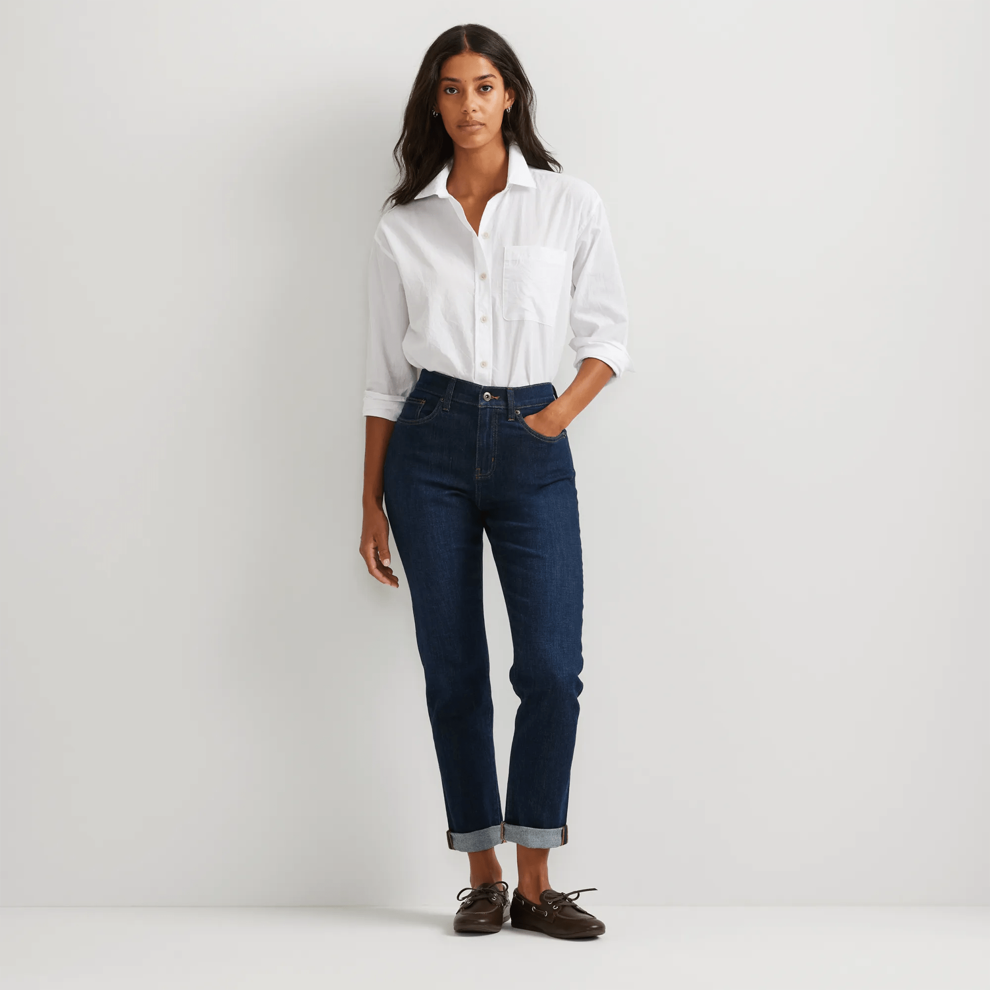 Boyfriend Mid-Rise Slim Fit Jeans