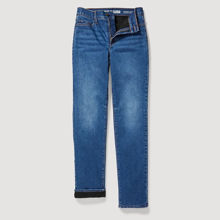 Women's Venture Stretch Fleece-Lined Slim Straight Leg Jeans