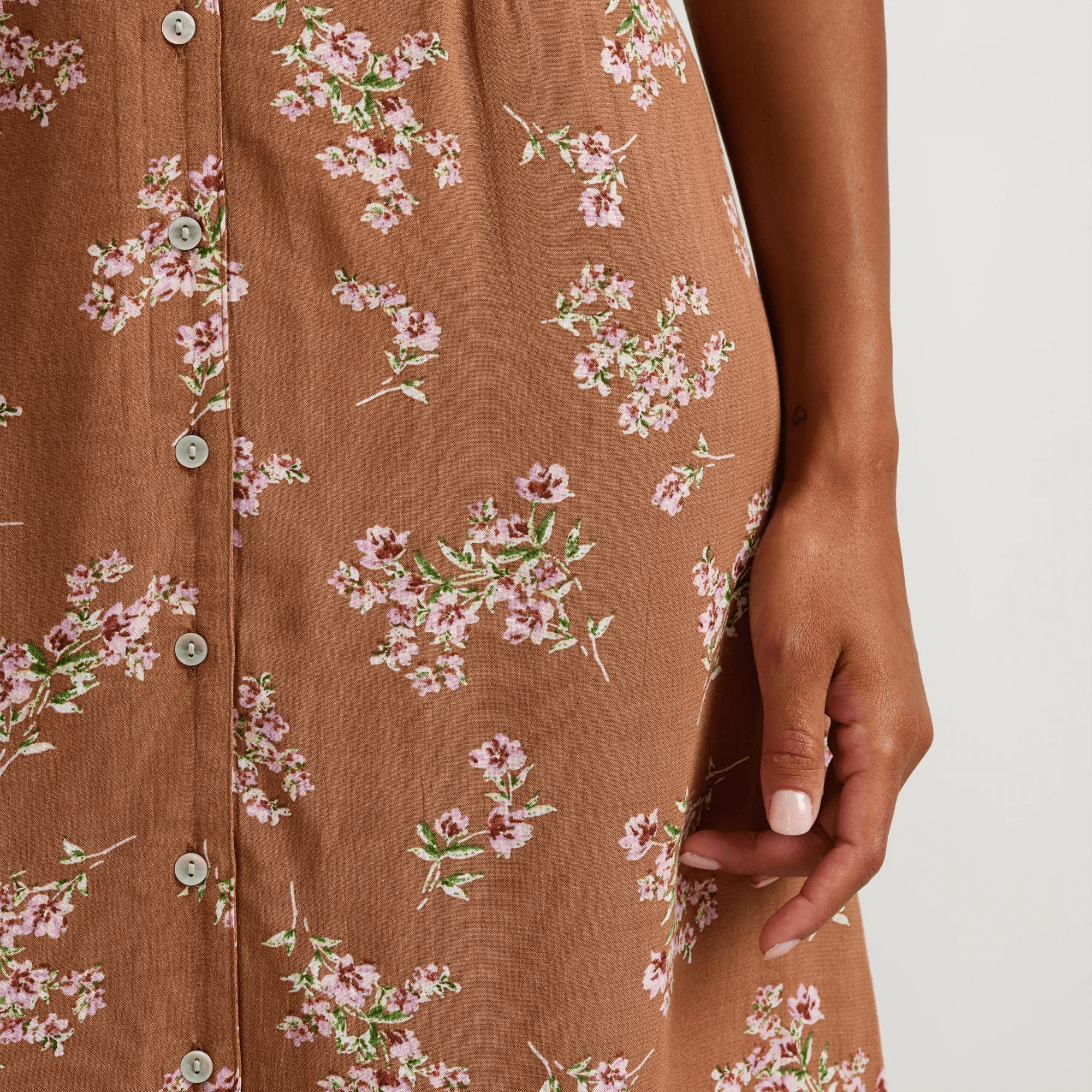 Camp Collar Short-Sleeve Midi Dress