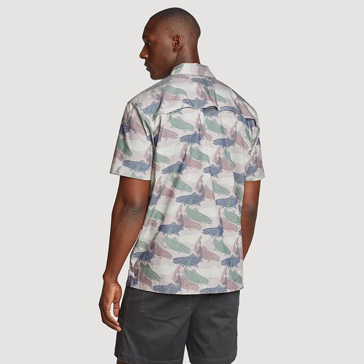 (取寄) エディーバウアー プロ クリーク パフォレイティット シャツ - ショート スリーブ Eddie Bauer Pro Creek Perforated Shirt - Short Sleeve  Eucalyp Men's Pro Creek Short-sleeve Camp Shirt | Eddie Bauer