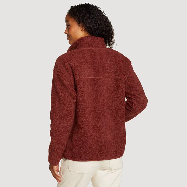 美品 2022 Eddie Bauer Faux fur jacket Womens S Burgundy×Lightblue エディーバウアー フェイクファージャケット フリース アウトドア Eddie Bauer Fuzzy Jacket Womens Size XS Burgundy Zip Up | eBay