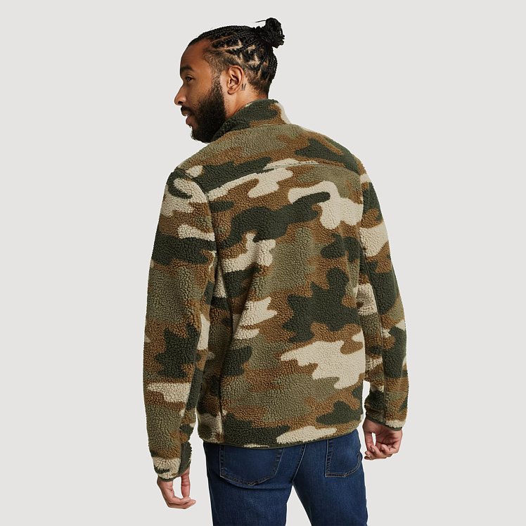 Men's Chilali Faux Shearling Full-zip Mock Neck - Camo | Eddie Bauer