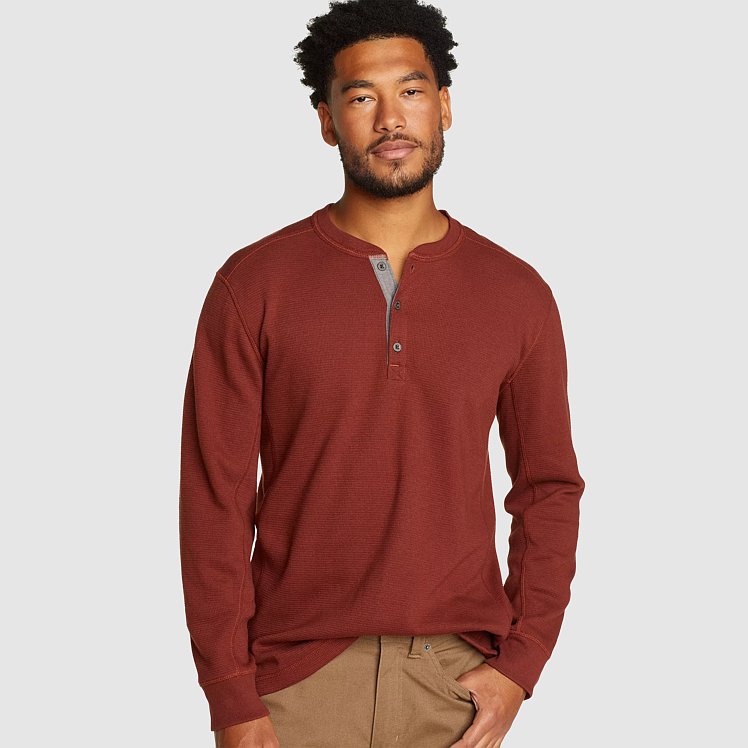 Long sleeve thermal henley mens hotsell