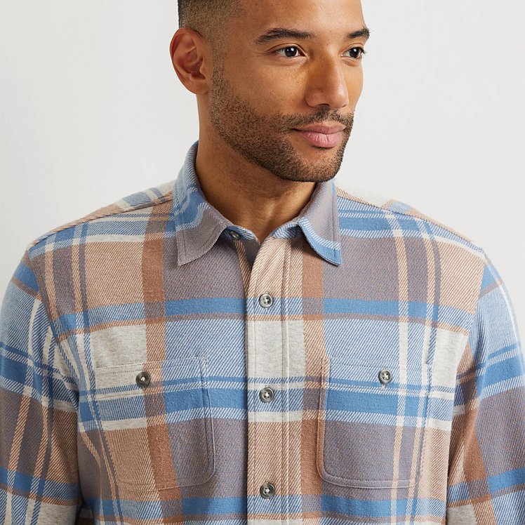 Men's Soft Knit Button Down Shirt