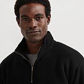 Men's Vintage Soft Faux Shearling-Lined 1/4-Zip Sweatshirt