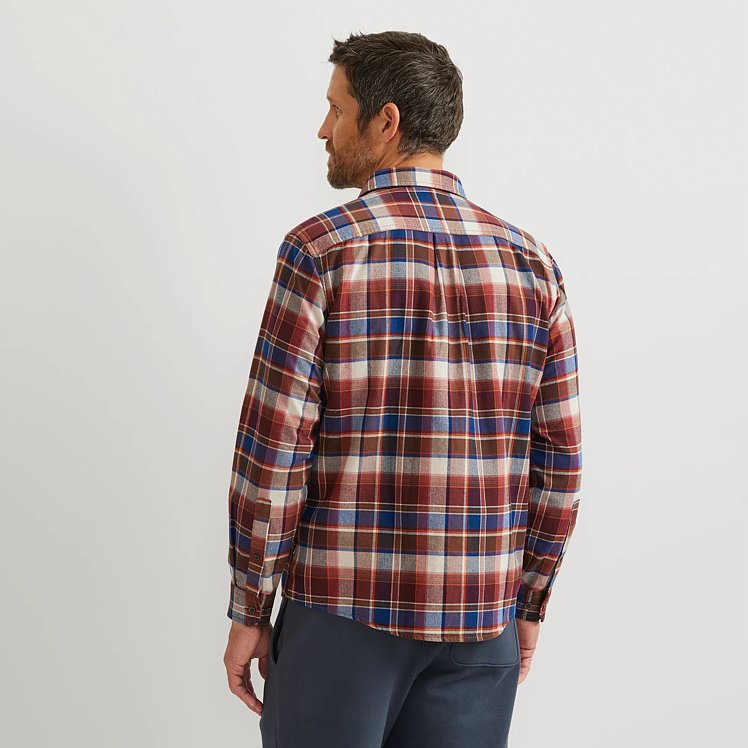 Eddie Bauer Men's Favorite Classic Fit Flannel Shirt - Soft Brushed Cotton Plaid Button-Down