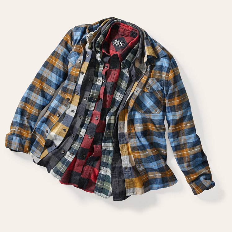 Eddie Bauer Soft Plaid Flannel Men Long Sleeve Shirt in 20