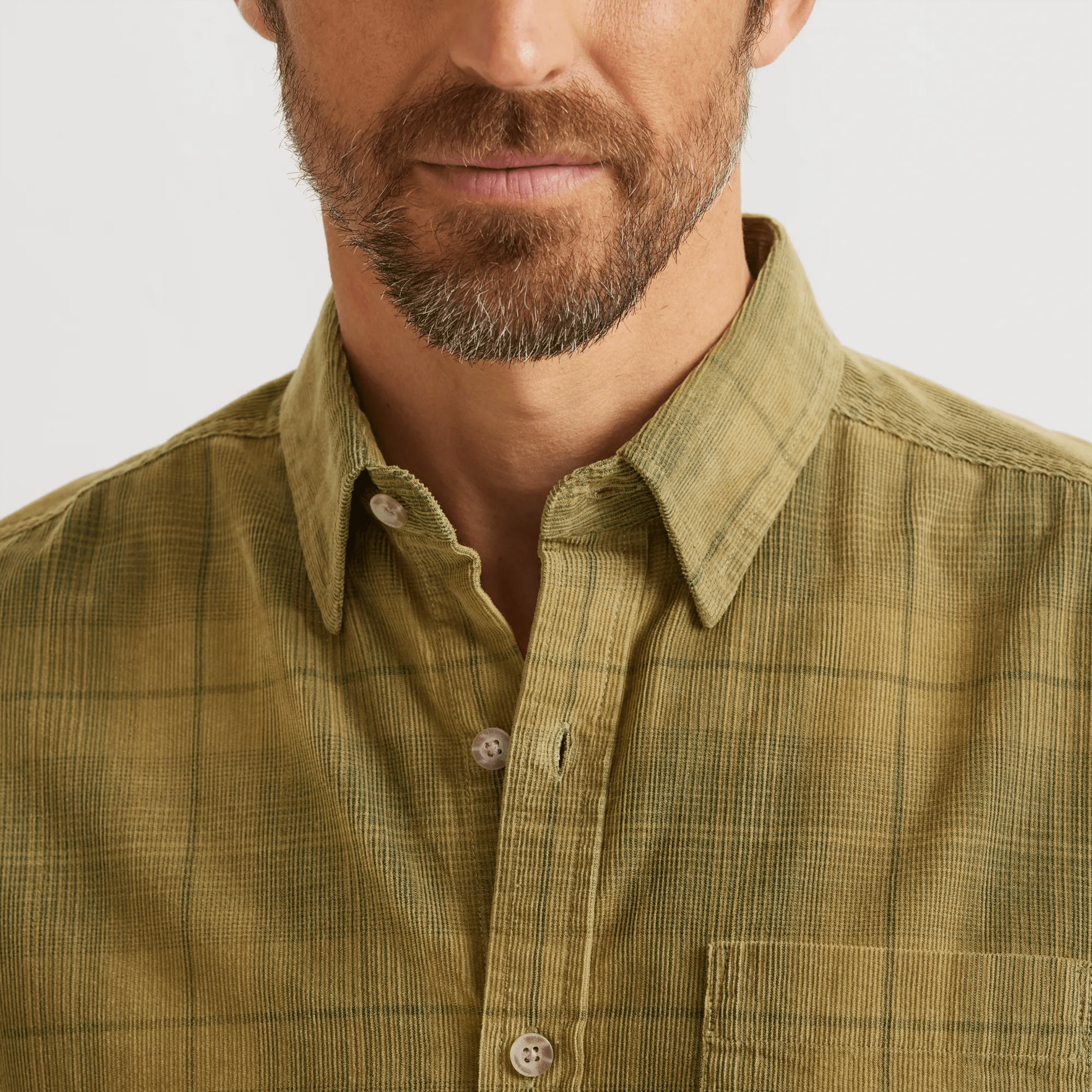 Fine-Wale Corduroy Shirt - Plaid