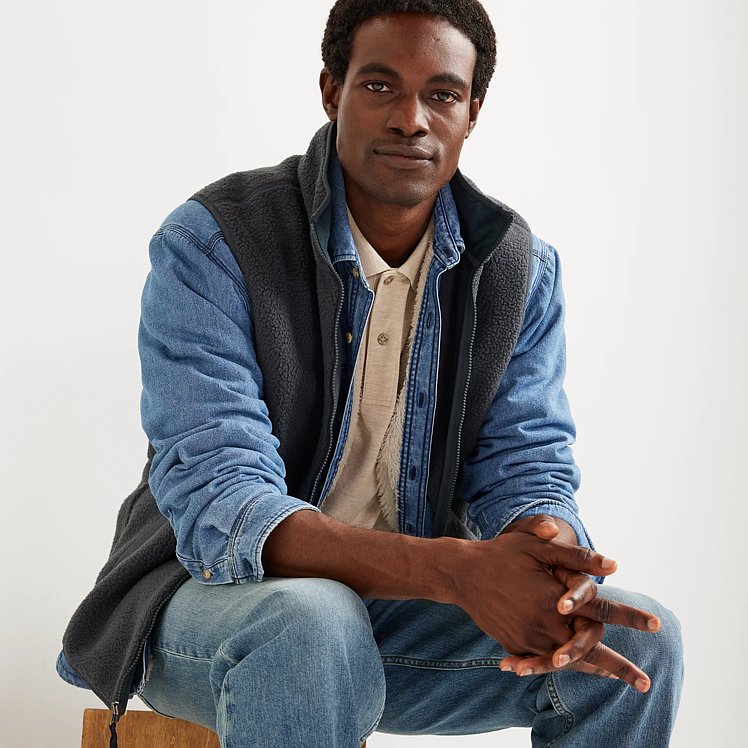 Men's Faux Shearling-lined Denim Shirt Jacket | Eddie Bauer