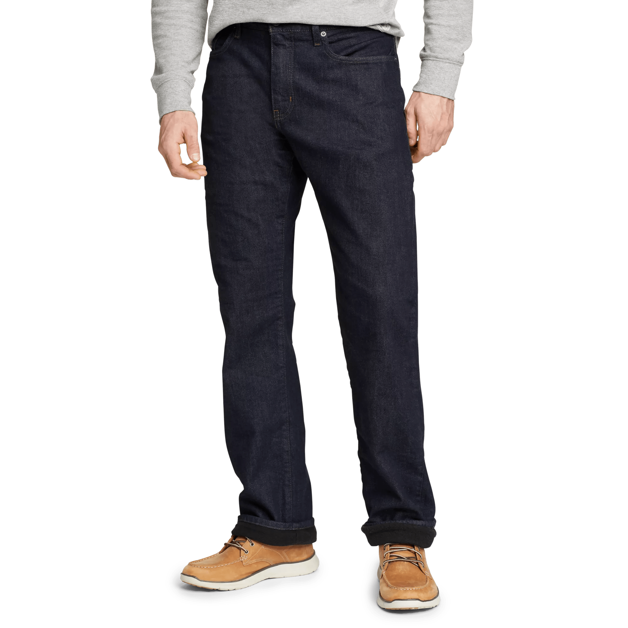 Fleece-Lined Flex Straight Jeans