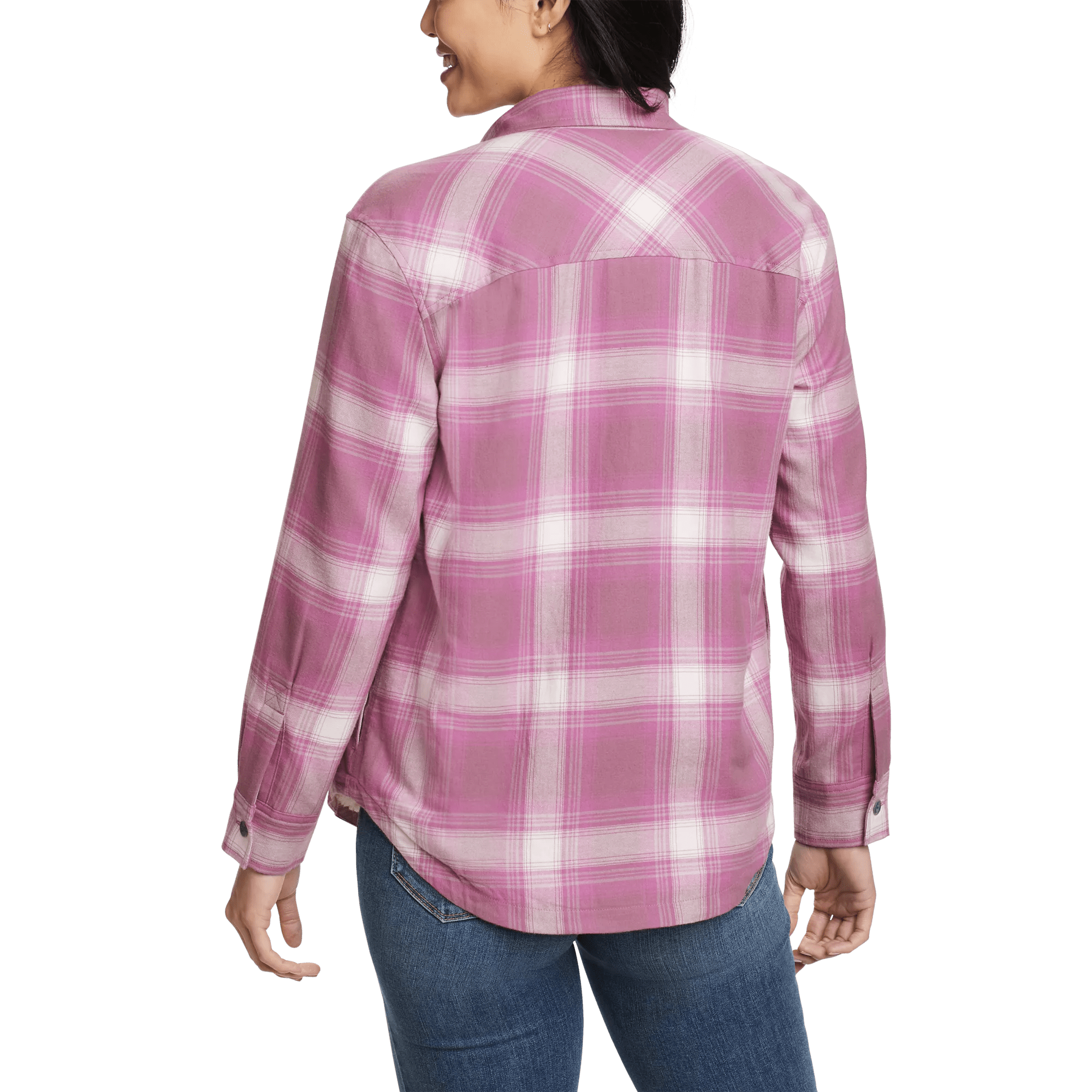 Faux Shearling-Lined Flannel Shirt Jacket