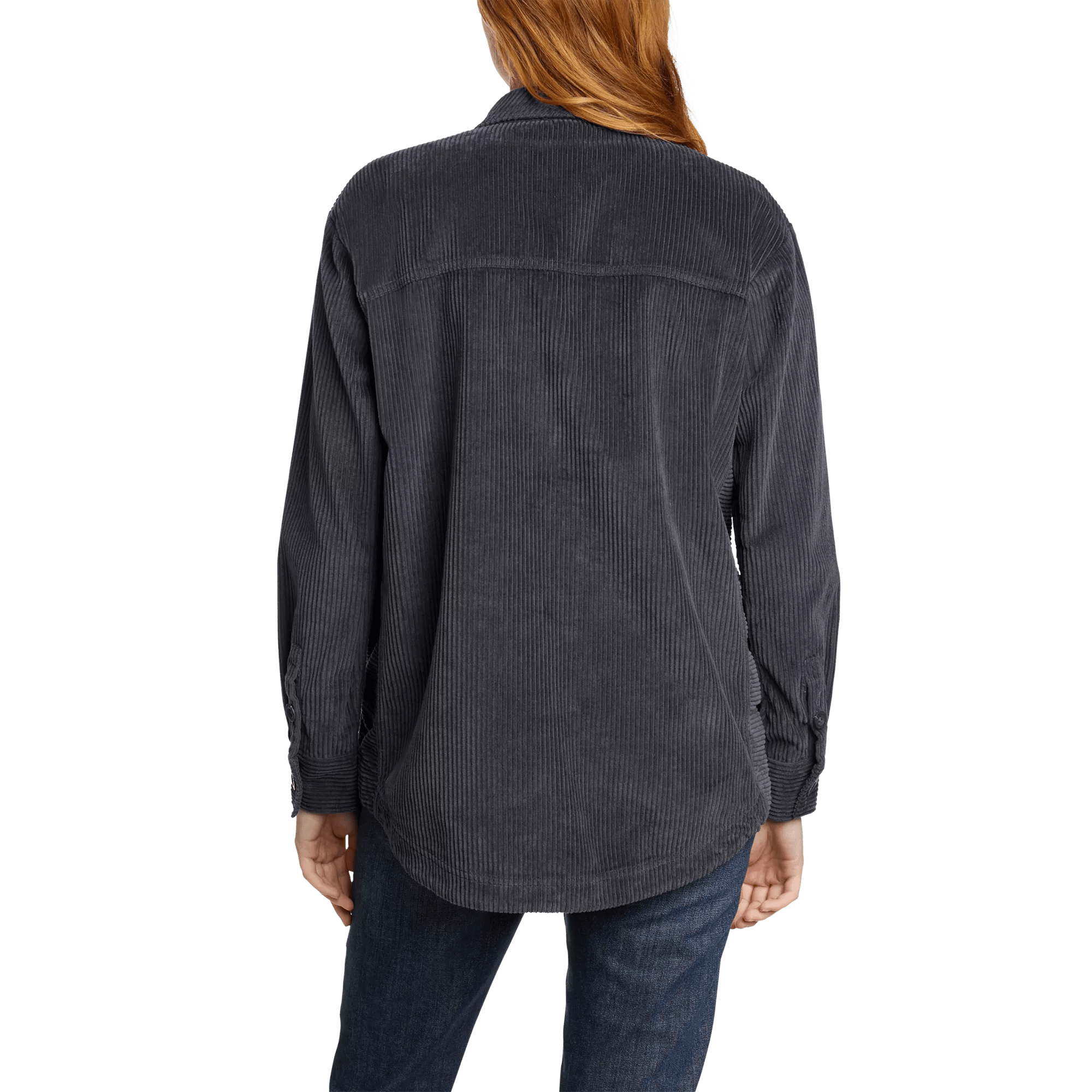 Solid Cord Shirt Jacket