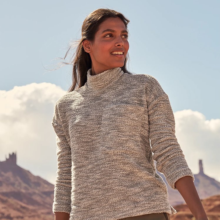 Women s Ridgeline Mock Neck French Terry Sweatshirt Eddie Bauer