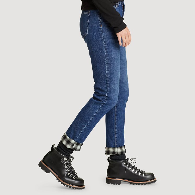 Women's Flannel-Lined Boyfriend Jeans
