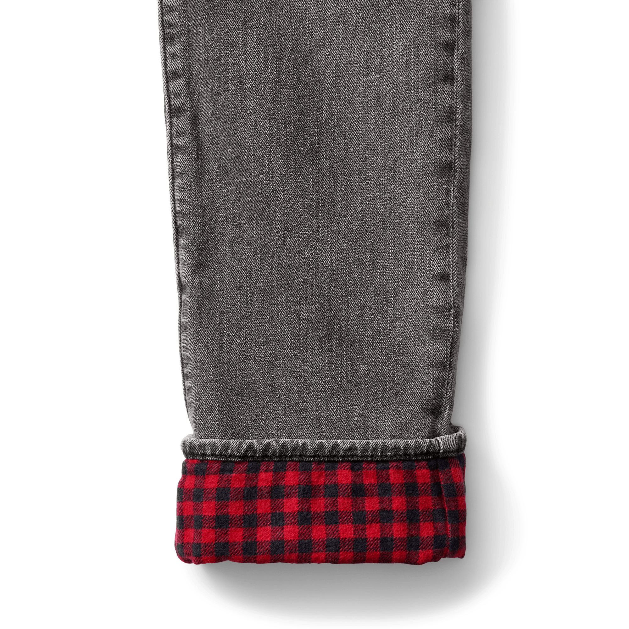 Flannel-Lined Boyfriend Jeans