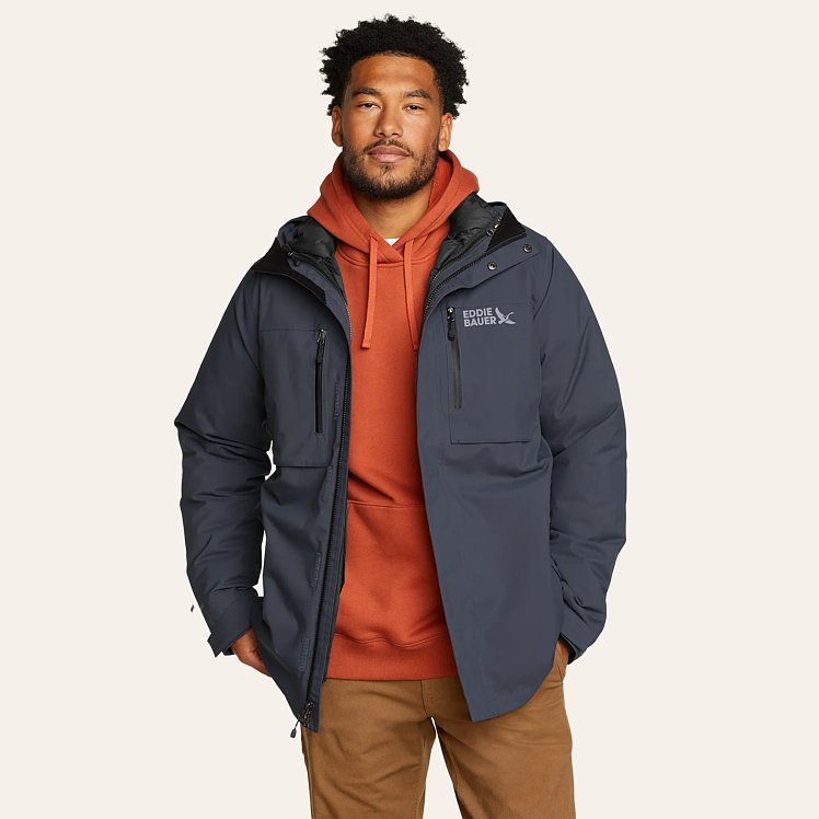 Eddie Bauer Men s Seabold 3 In 1 Parka Jacket Grey XL Shop Gifts for Him