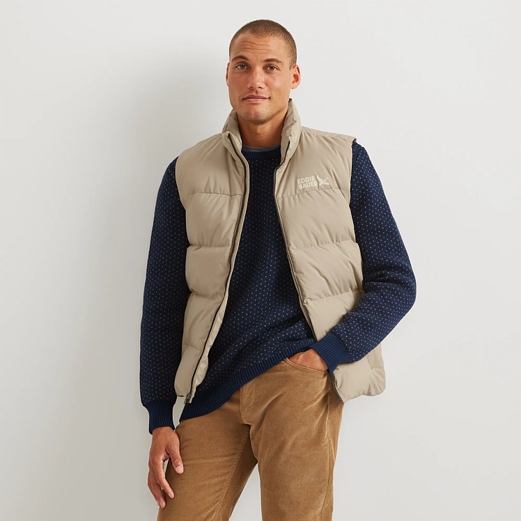 Eddie Bauer Downlight Vest ベージュ TALL Men's Essential Down Vest | Eddie Bauer