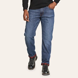 Mens H2Low Flex Flannel-Lined Jeans