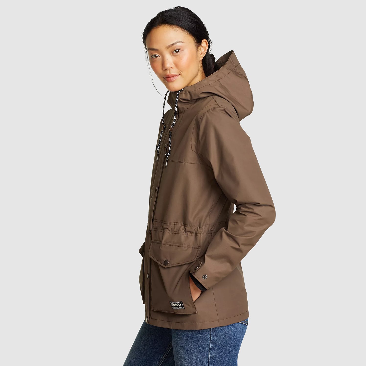 Eddie Bauer Women s Charly Waterproof Waterproof Rain Jacket Nutmeg Size XL Waterproof Shell Shop Gifts for Her