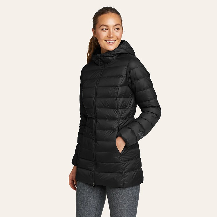 Eddie Bauer 650 black down shops Puffer Coat M