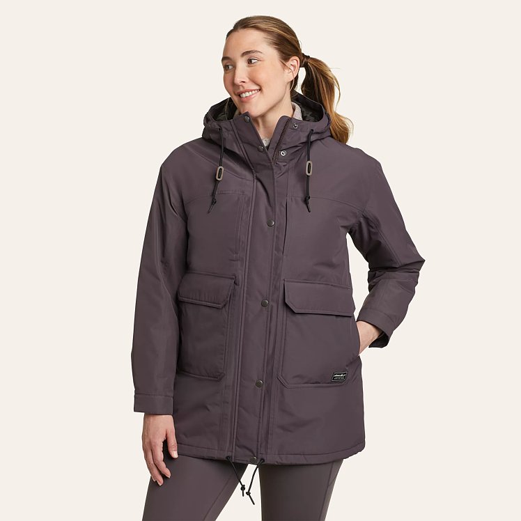 Women s Rainfoil Insulated Waterproof Rain Parka Eddie Bauer