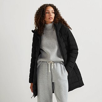 Image of Women's EB Stretch Down Hooded Parka